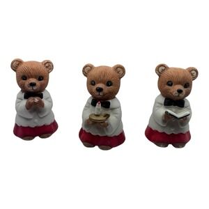 Homco Vintage Teddy Bears 5100 Choir Boys Carolers Christmas Porcelain Figurines